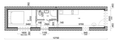 Quarto muito agradável em 36 m2