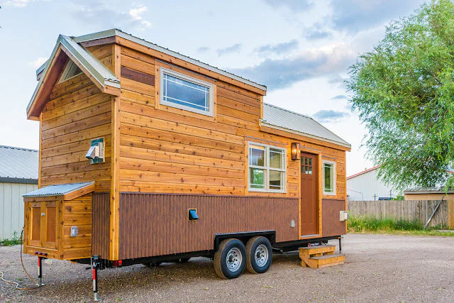 Casa móvel T1 SOTO sobre un remolque de doble eje de 24 m2 con un bonito diseño rústico