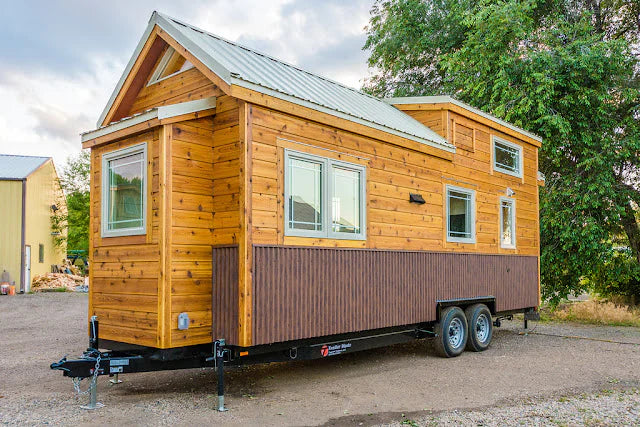 Casa móvel T1 SOTO sobre un remolque de doble eje de 24 m2 con un bonito diseño rústico